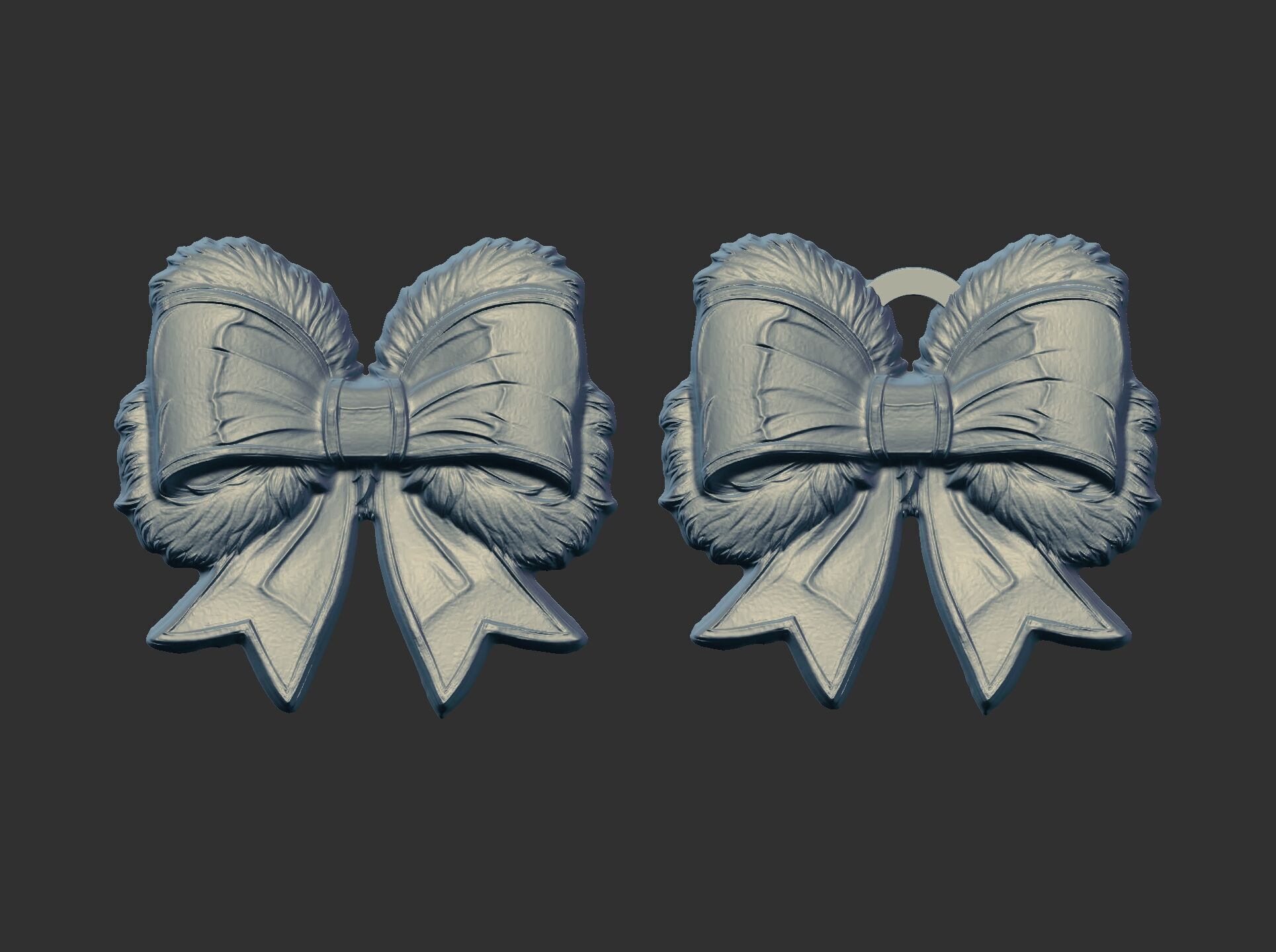 christmas ribbon bow decor 1  3D print model_4