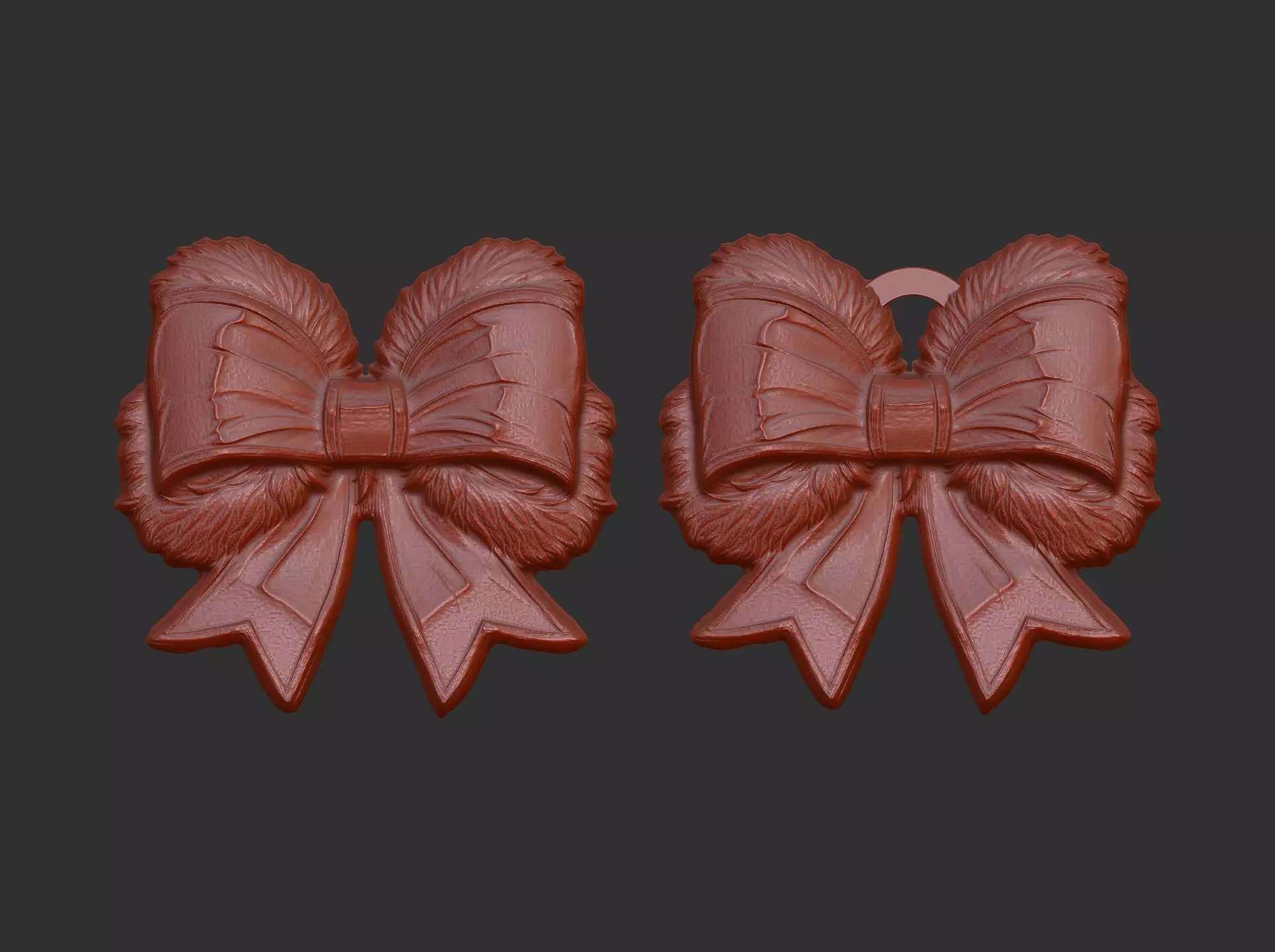 christmas ribbon bow decor 1  3D print model_0