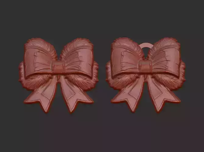 christmas ribbon bow decor 1  3D print model