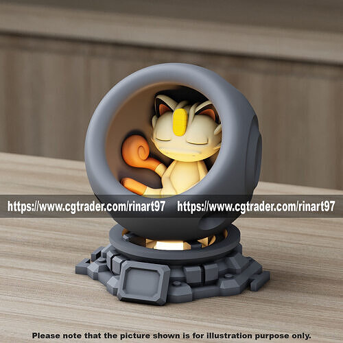Meowth in healing machine pods from pokemon 3D print model
