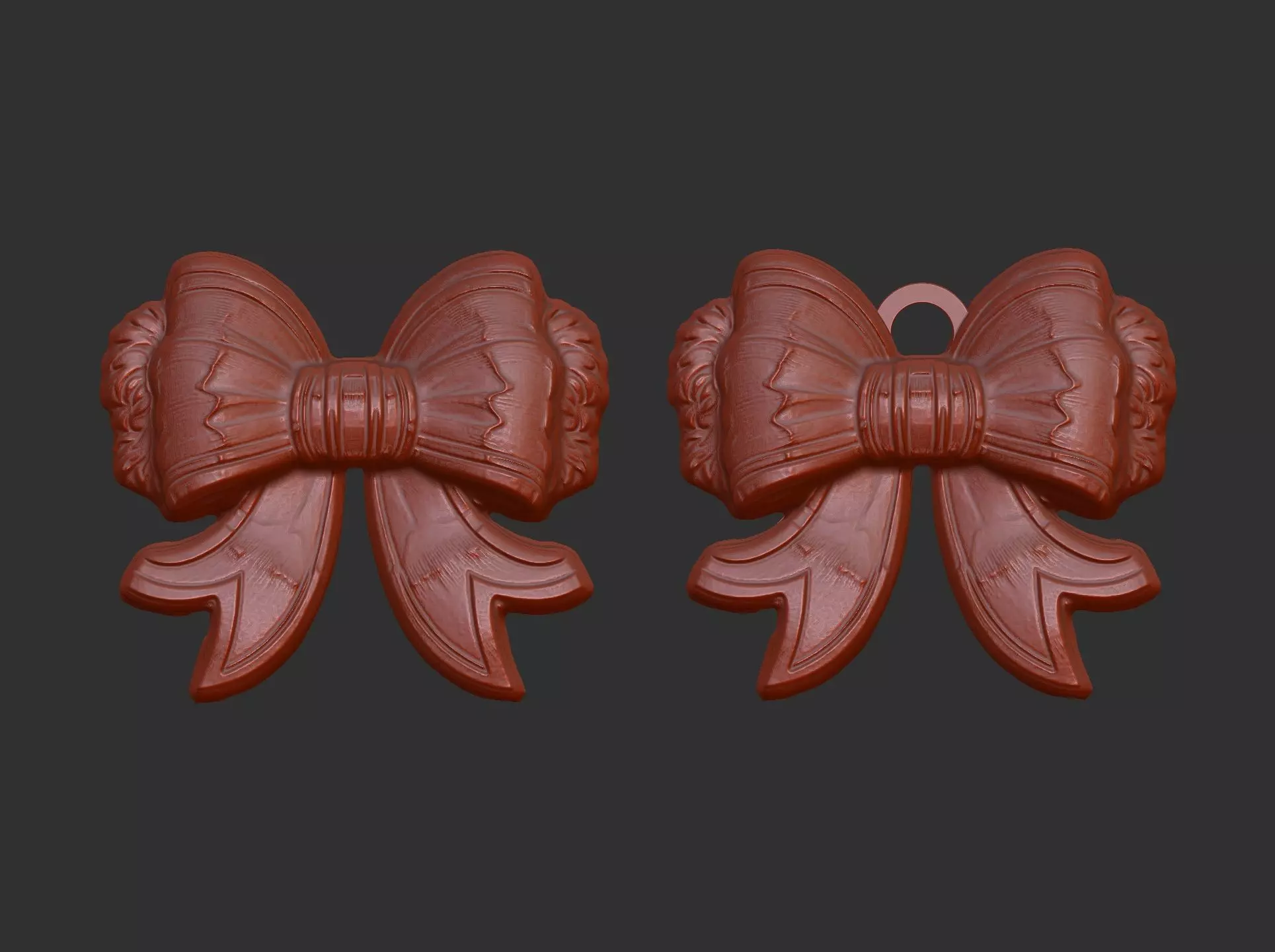 christmas ribbon bow 2  3D print model_0