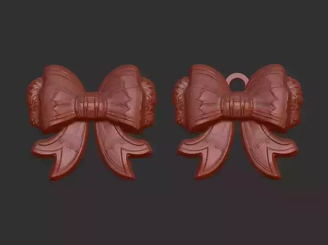 christmas ribbon bow 2  3D print model