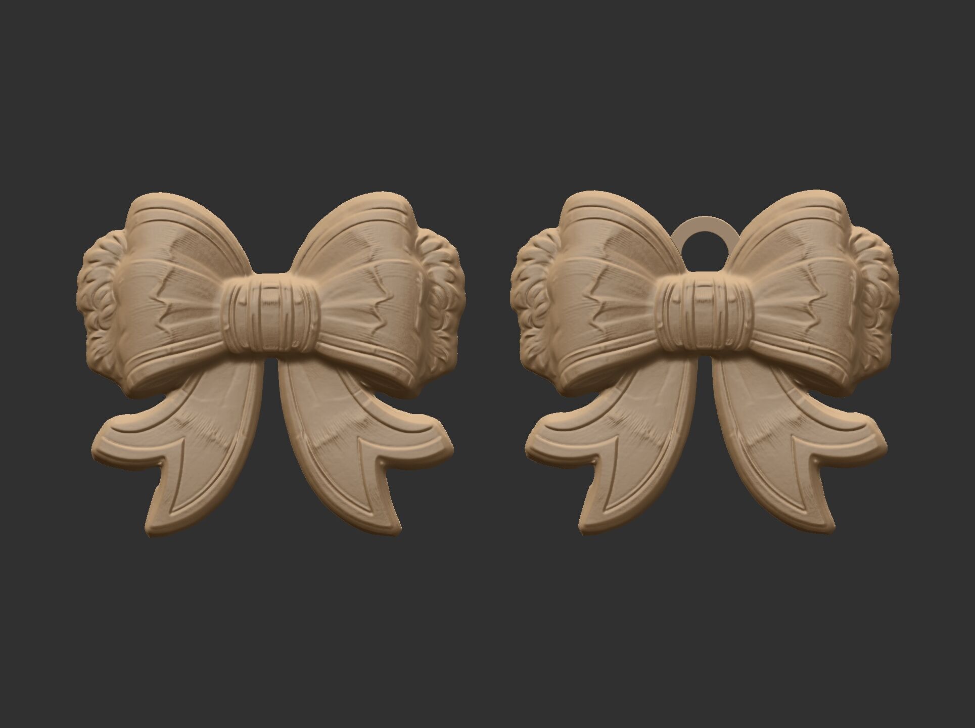 christmas ribbon bow 2  3D print model_1