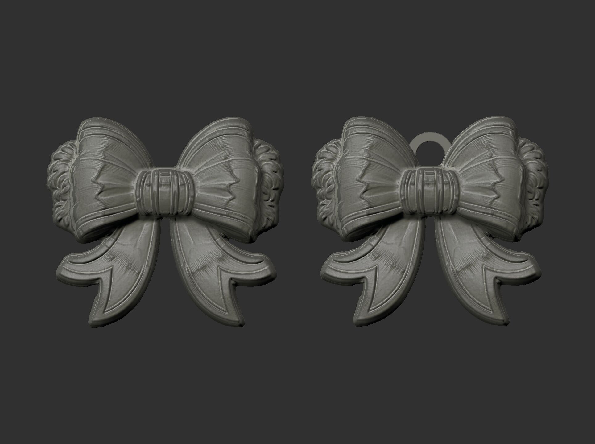 christmas ribbon bow 2  3D print model_3