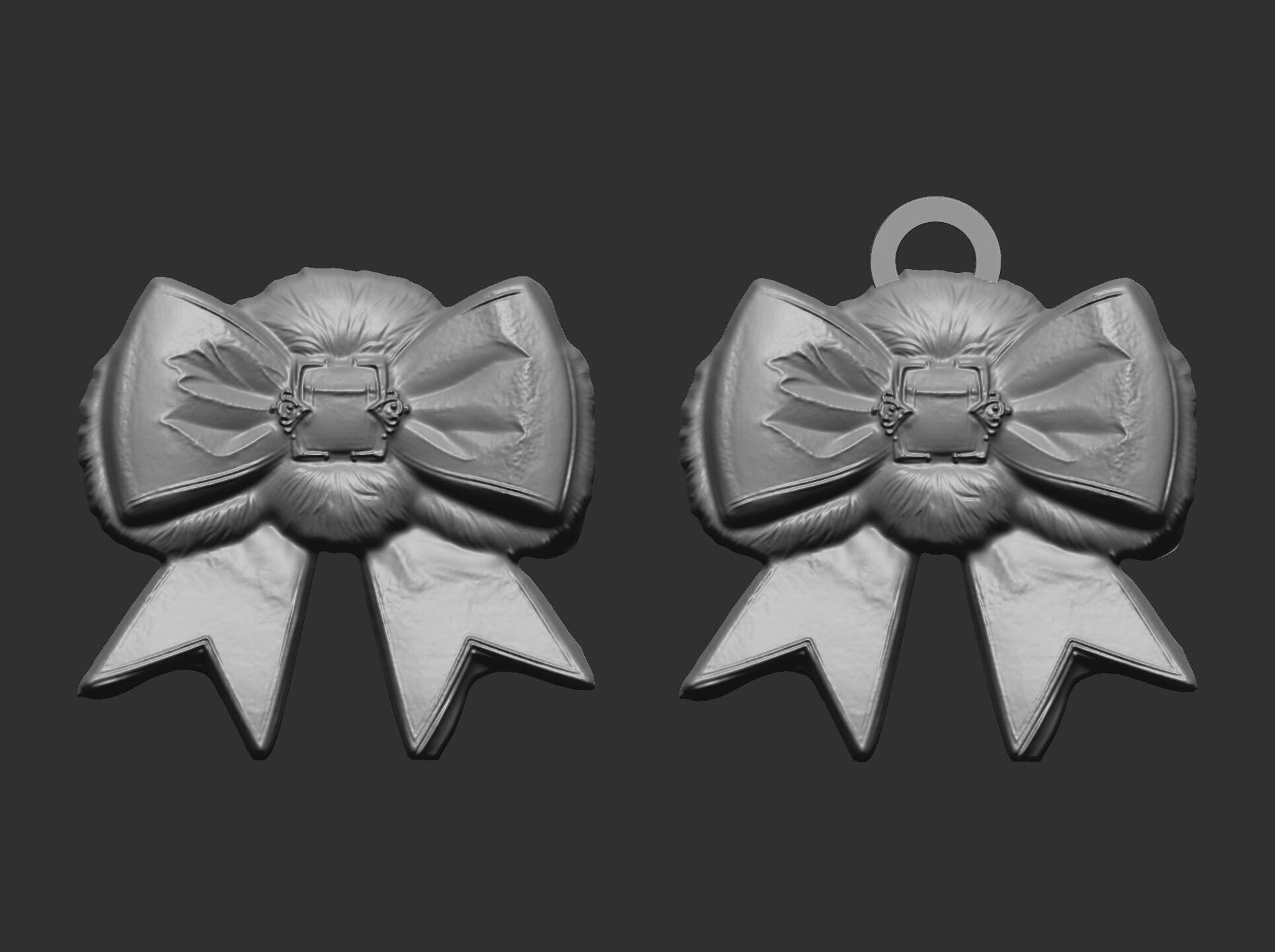 christmas ribbon bow 3  3D print model_1