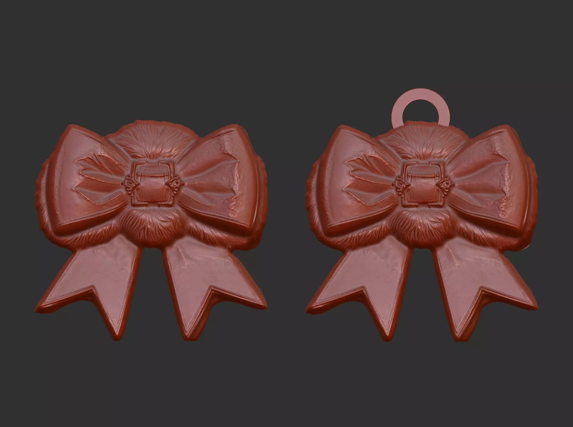 christmas ribbon bow 3  3D print model_0