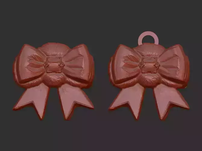 christmas ribbon bow 3  3D print model