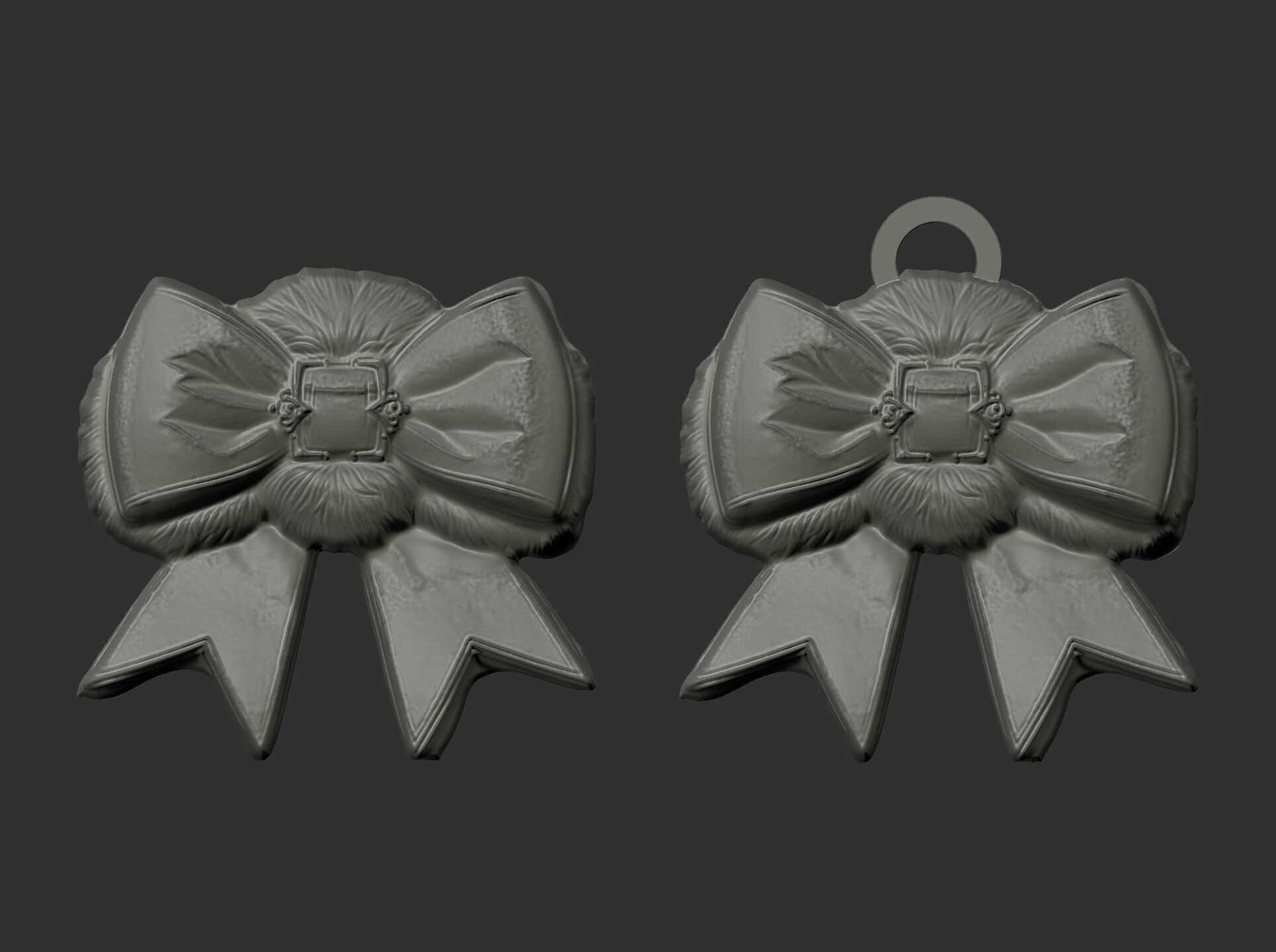 christmas ribbon bow 3  3D print model_3