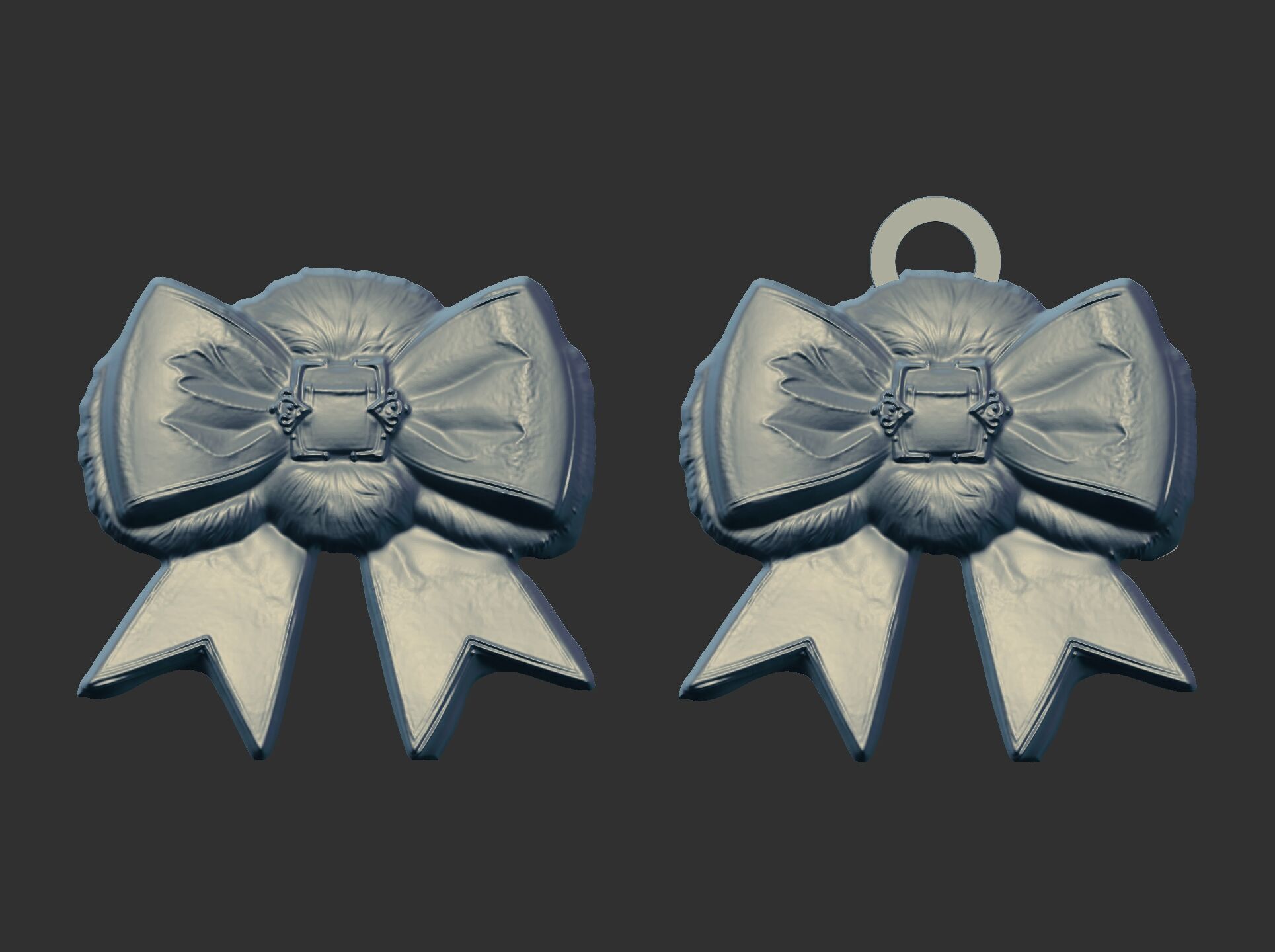 christmas ribbon bow 3  3D print model_4