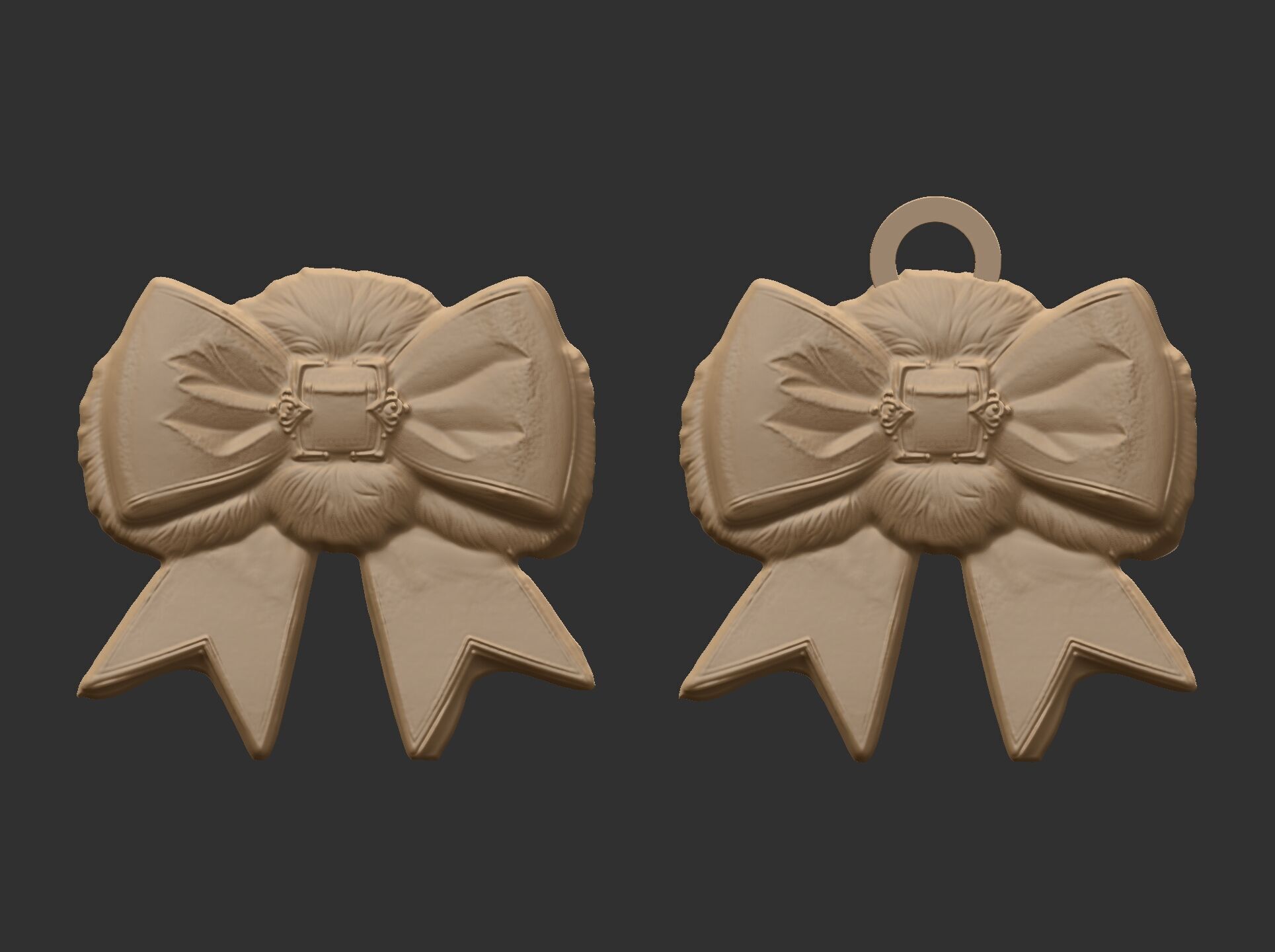 christmas ribbon bow 3  3D print model_2