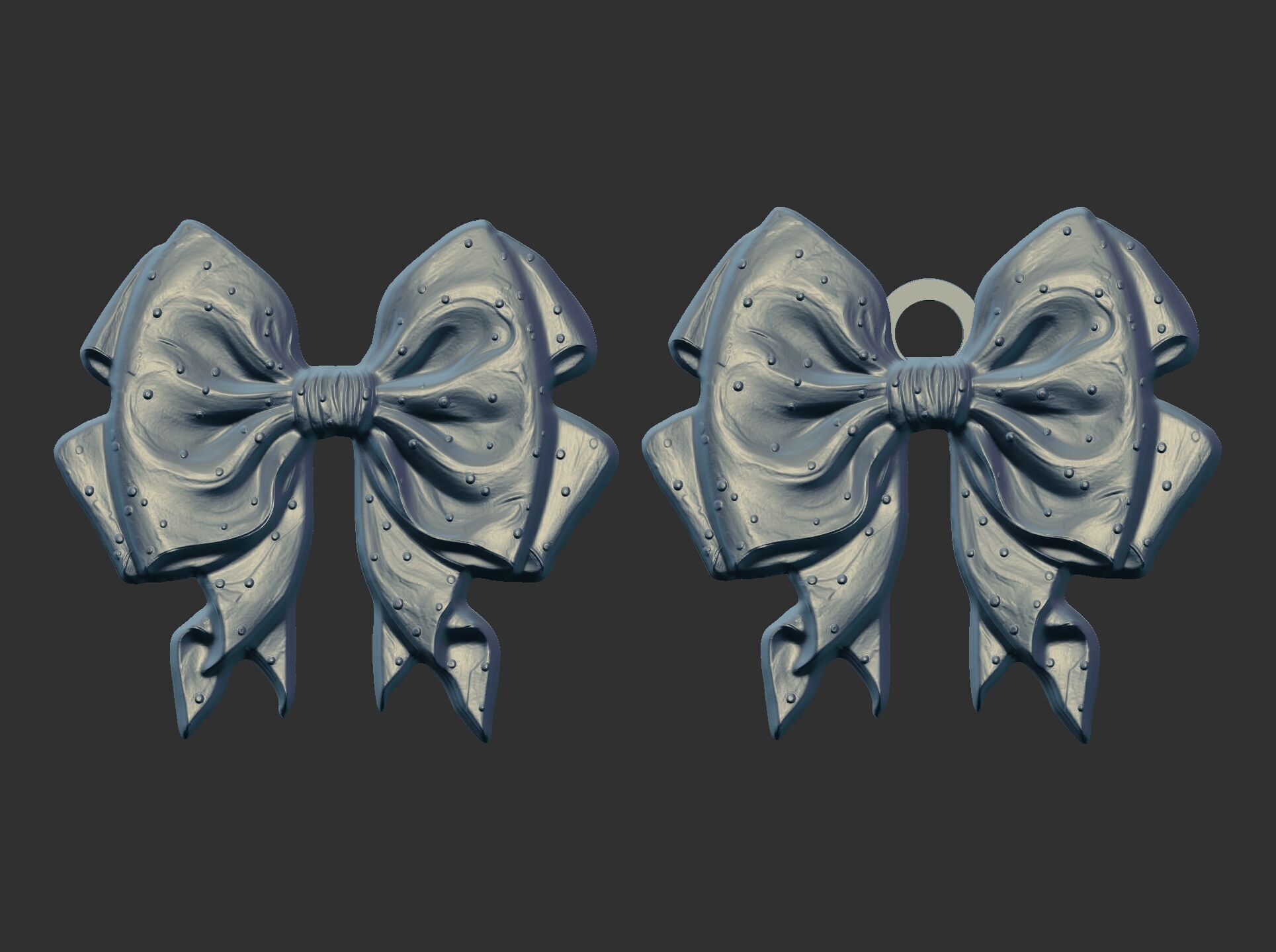 christmas ribbon bow 4 3D print model_4