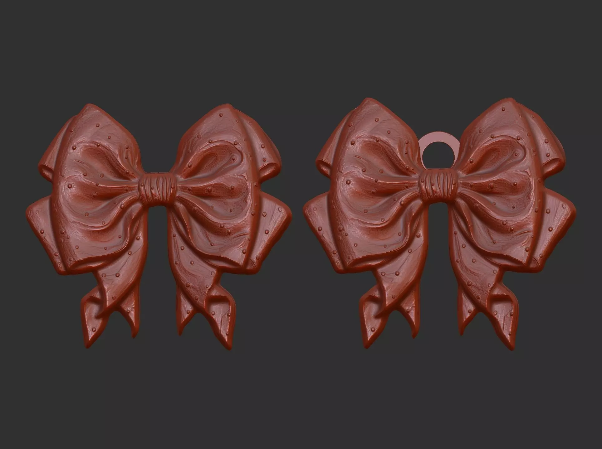 christmas ribbon bow 4 3D print model_0