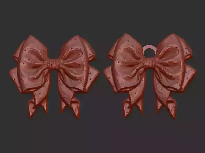 christmas ribbon bow 4 3D print model