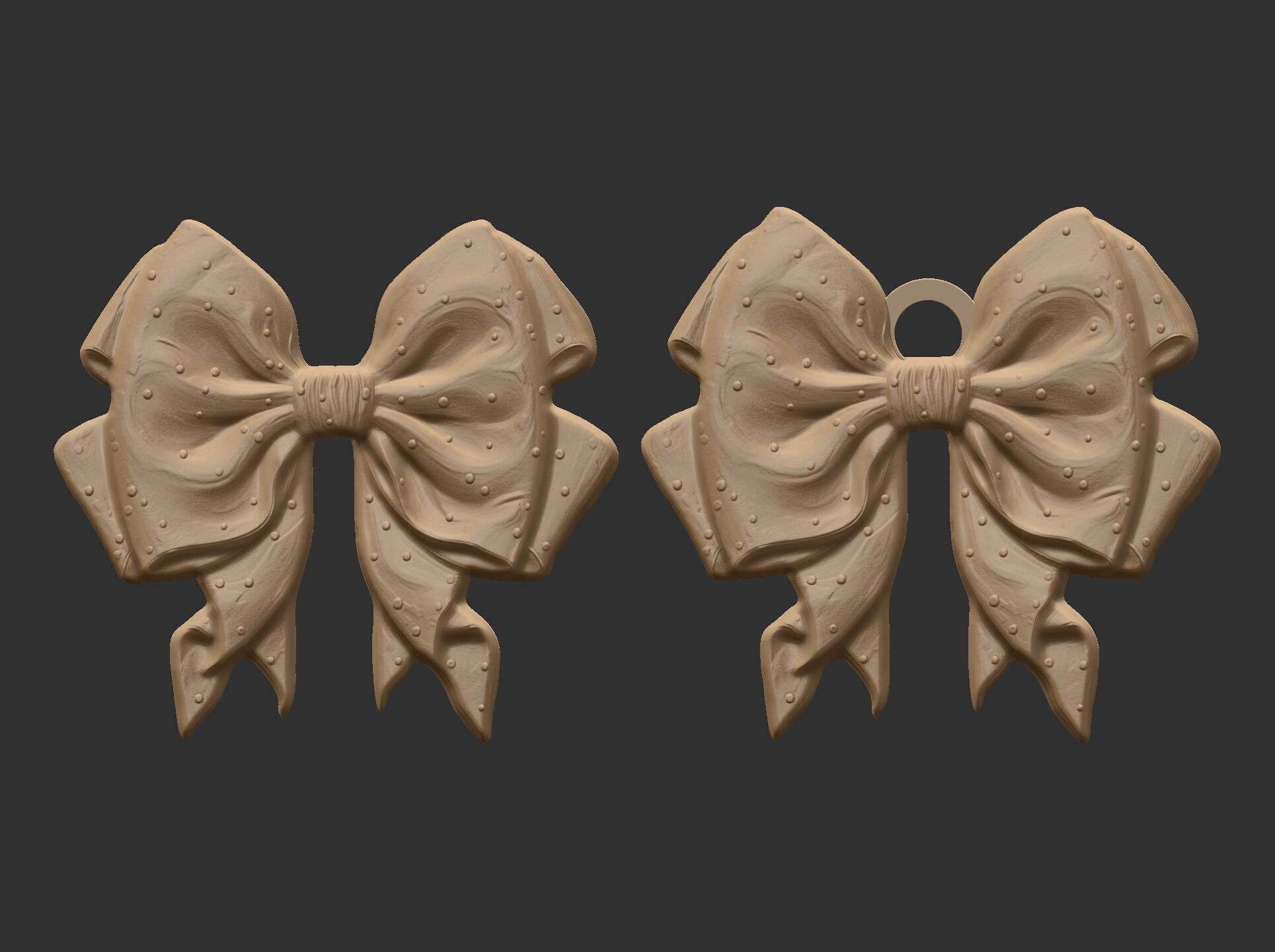 christmas ribbon bow 4 3D print model_2