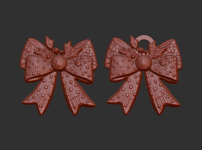 christmas ribbon bow 5 3D print model