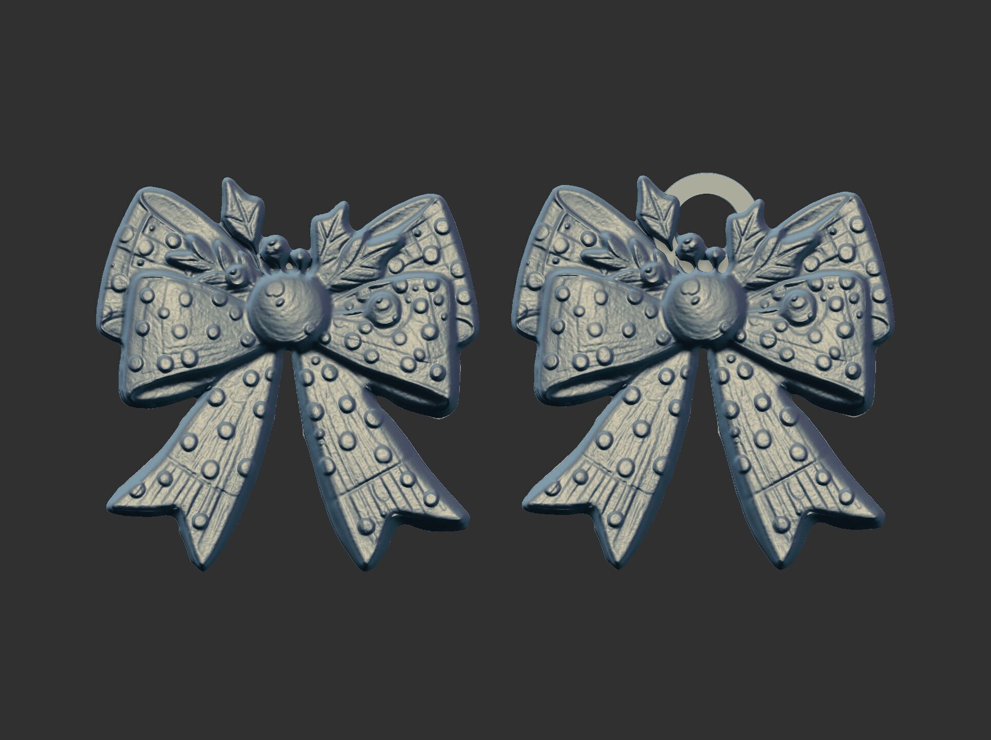 christmas ribbon bow 5 3D print model_5