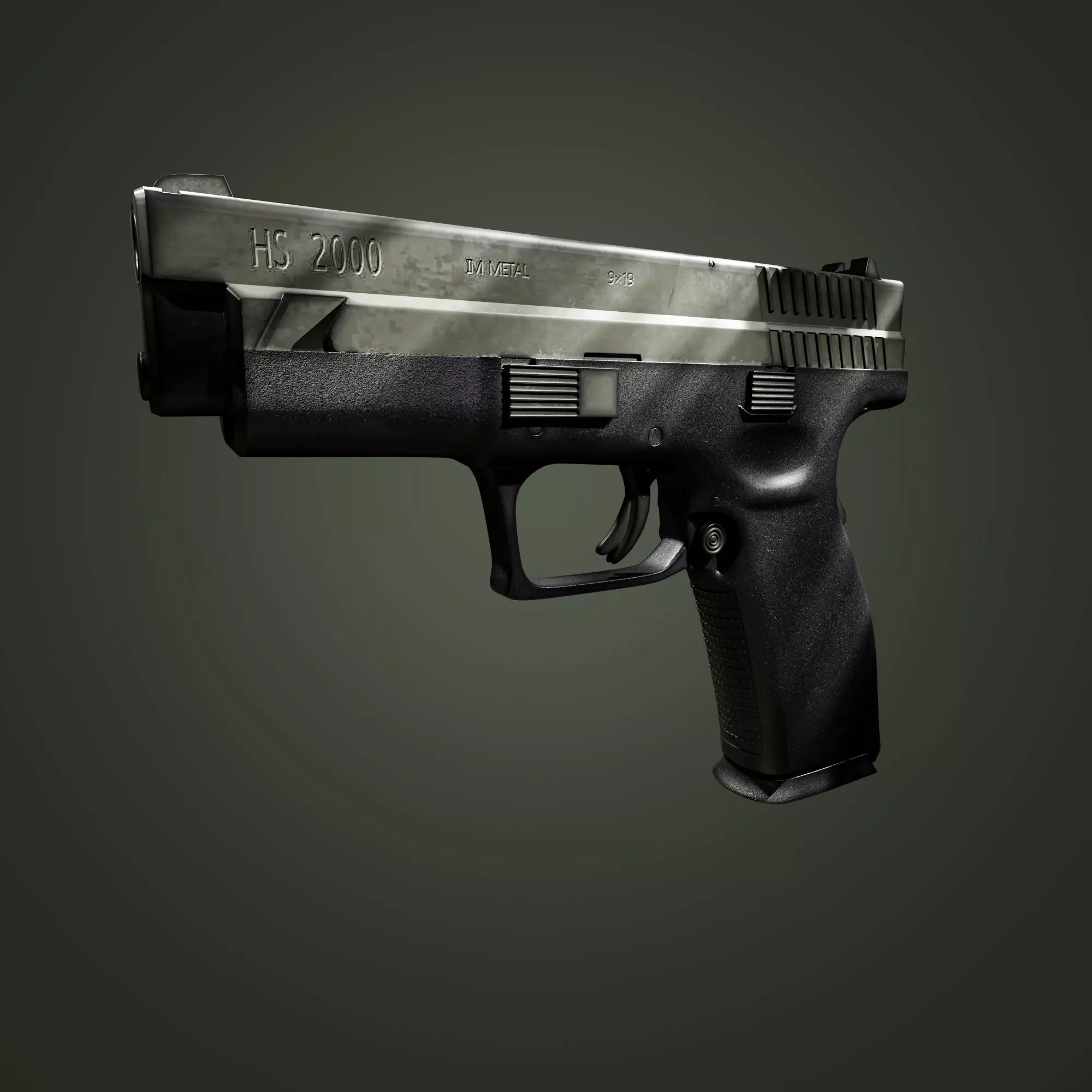 HS2000 First Gen Croatian Pistol Low-poly 3D model_0