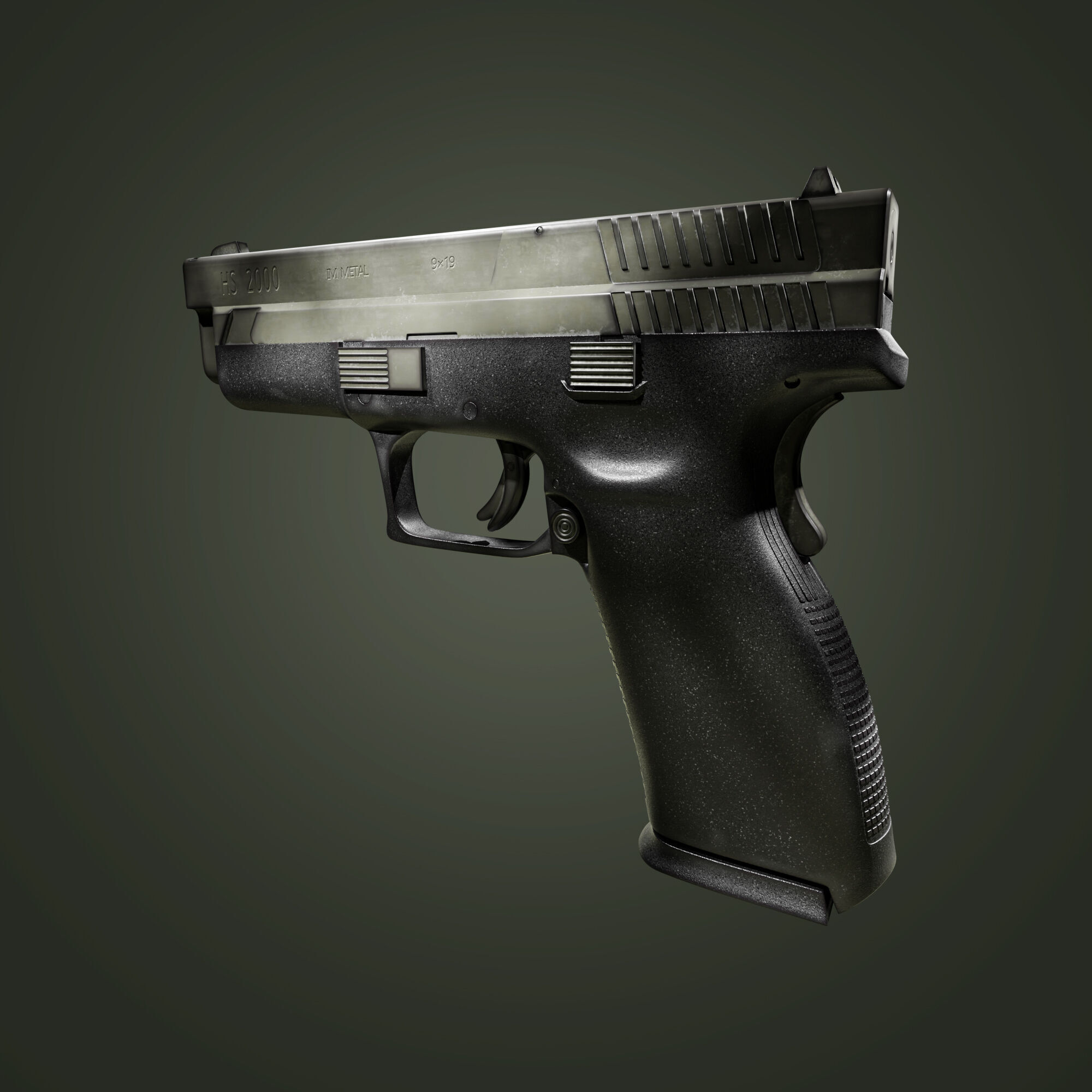HS2000 First Gen Croatian Pistol Low-poly 3D model_1