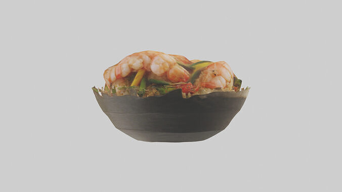 Shrimp stirfry model 3D model 2