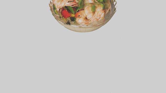 Shrimp stirfry model 3D model 6