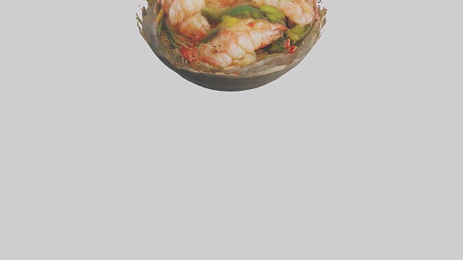 Shrimp stirfry model 3D model 5