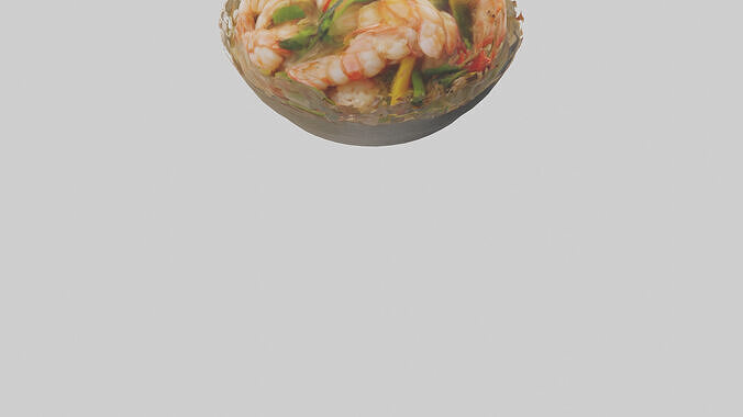 Shrimp stirfry model 3D model 4