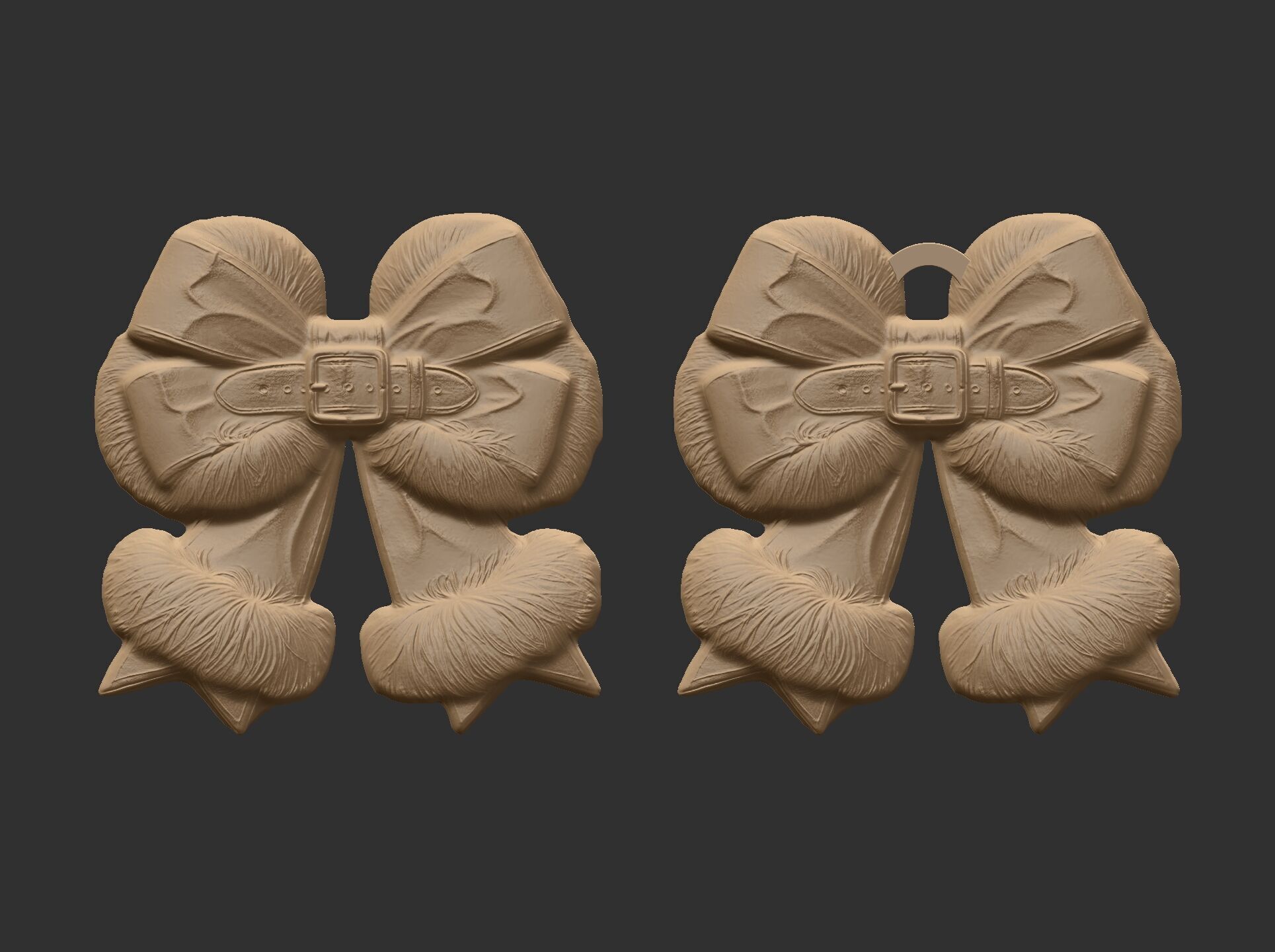 christmas ribbon bow decor 6  3D print model_2