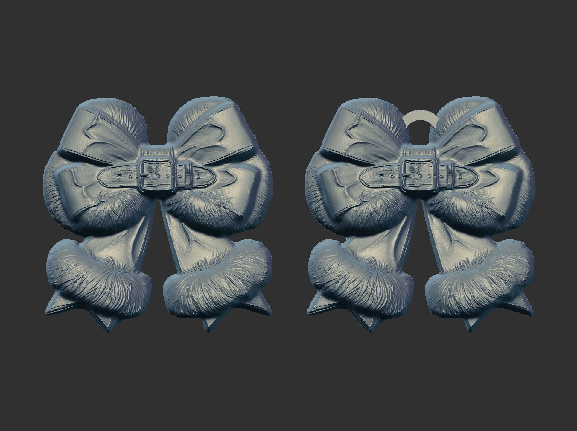 christmas ribbon bow decor 6  3D print model_4