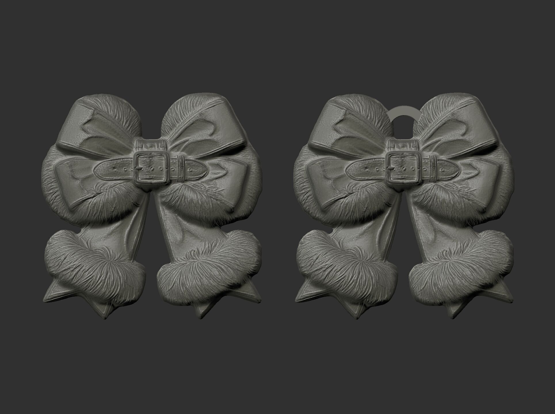 christmas ribbon bow decor 6  3D print model_3