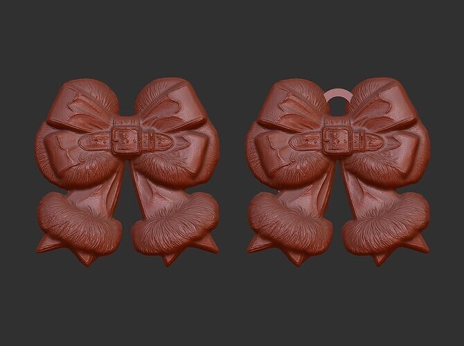 christmas ribbon bow decor 6  3D print model