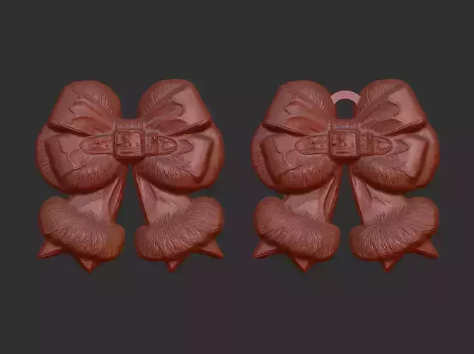 christmas ribbon bow decor 6  3D print model