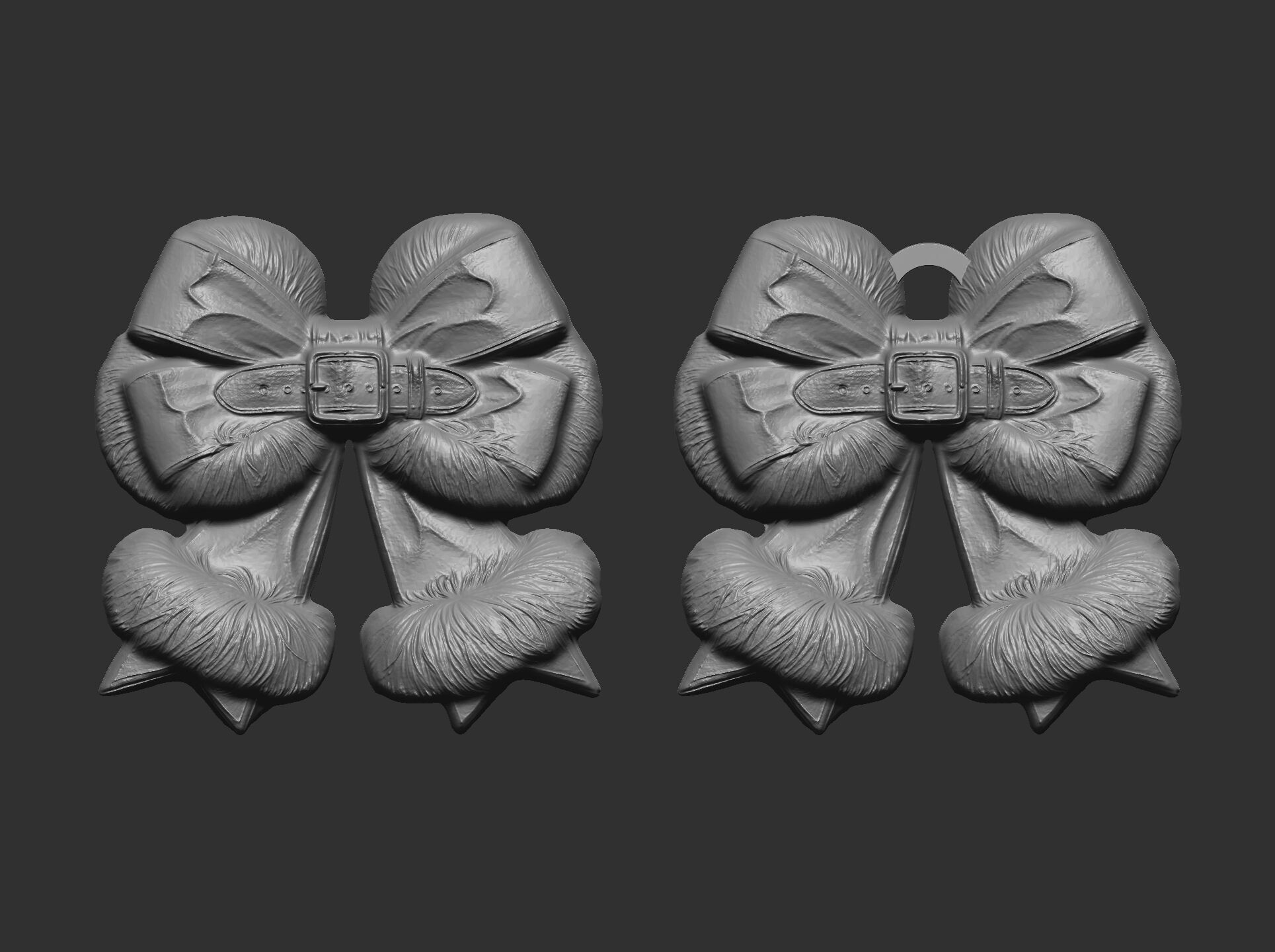 christmas ribbon bow decor 6  3D print model_1