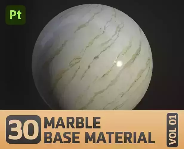 30 Marble Materials SBSAR 4K PBR   Environment Library VOL 01