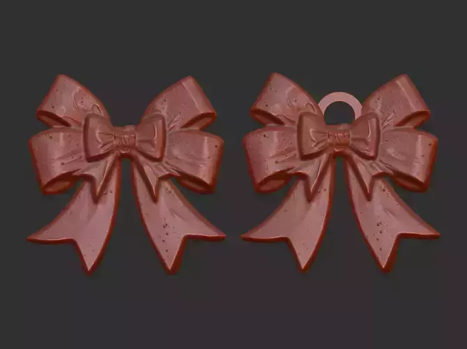 christmas ribbon bow decor 7  3D print model