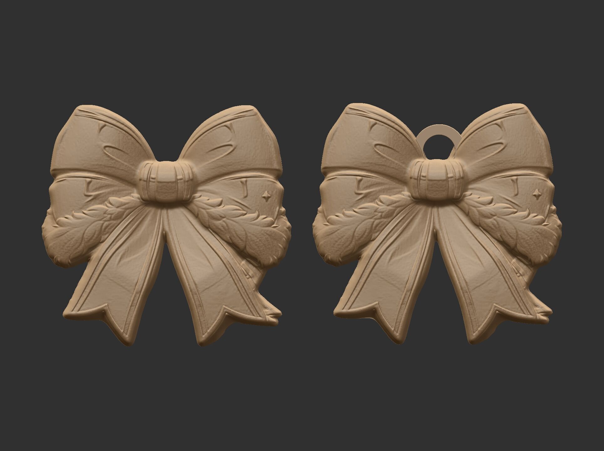 christmas ribbon bow decor 8  3D print model_2