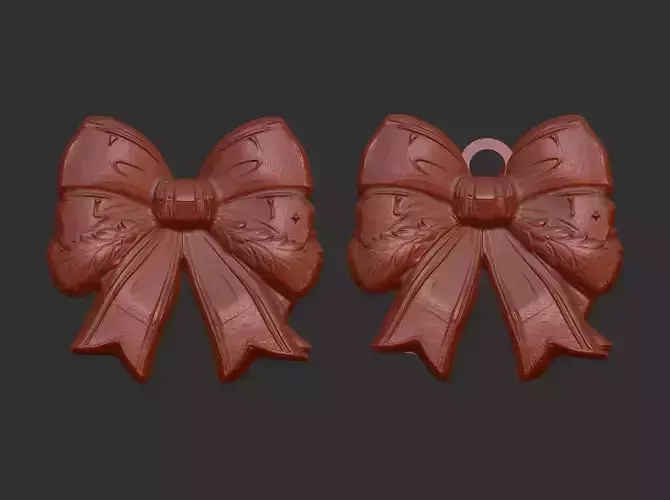 christmas ribbon bow decor 8  3D print model