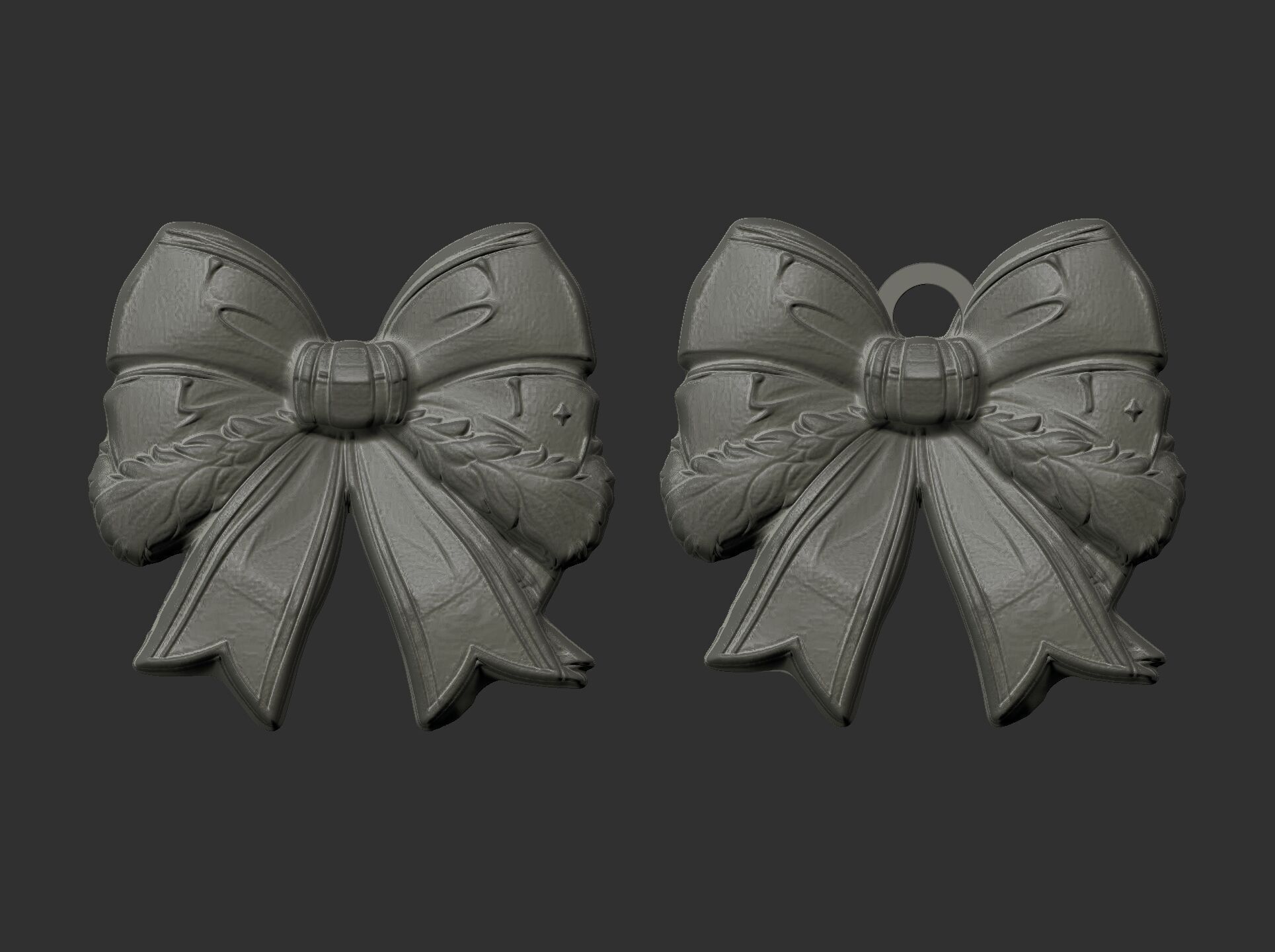 christmas ribbon bow decor 8  3D print model_3