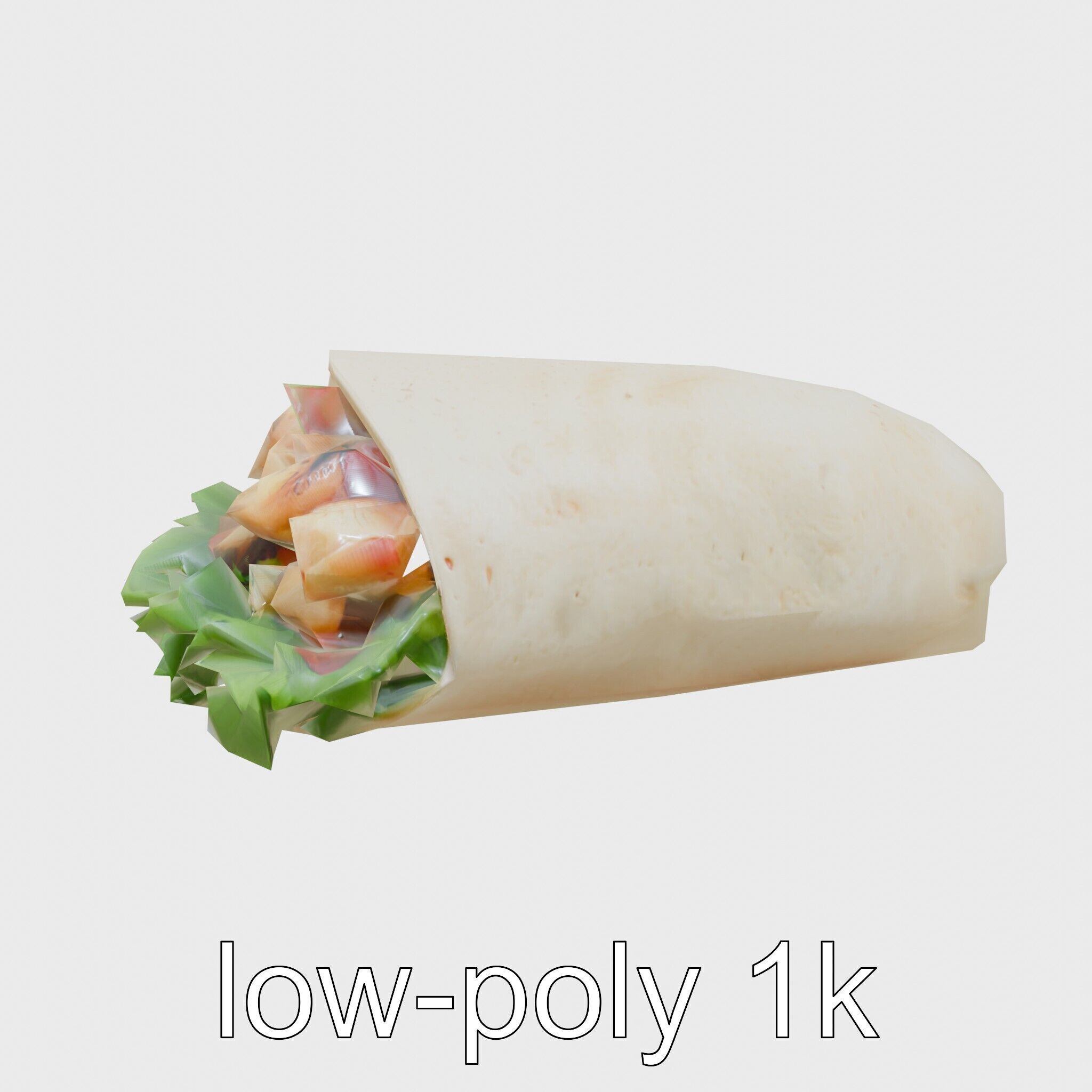 Loaded Chicken Avocado Wrap model pack Low-poly 3D model_17