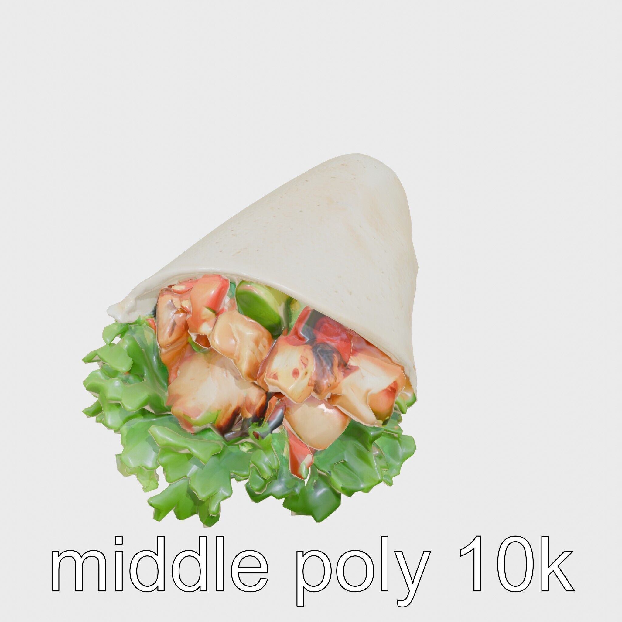 Loaded Chicken Avocado Wrap model pack Low-poly 3D model_18