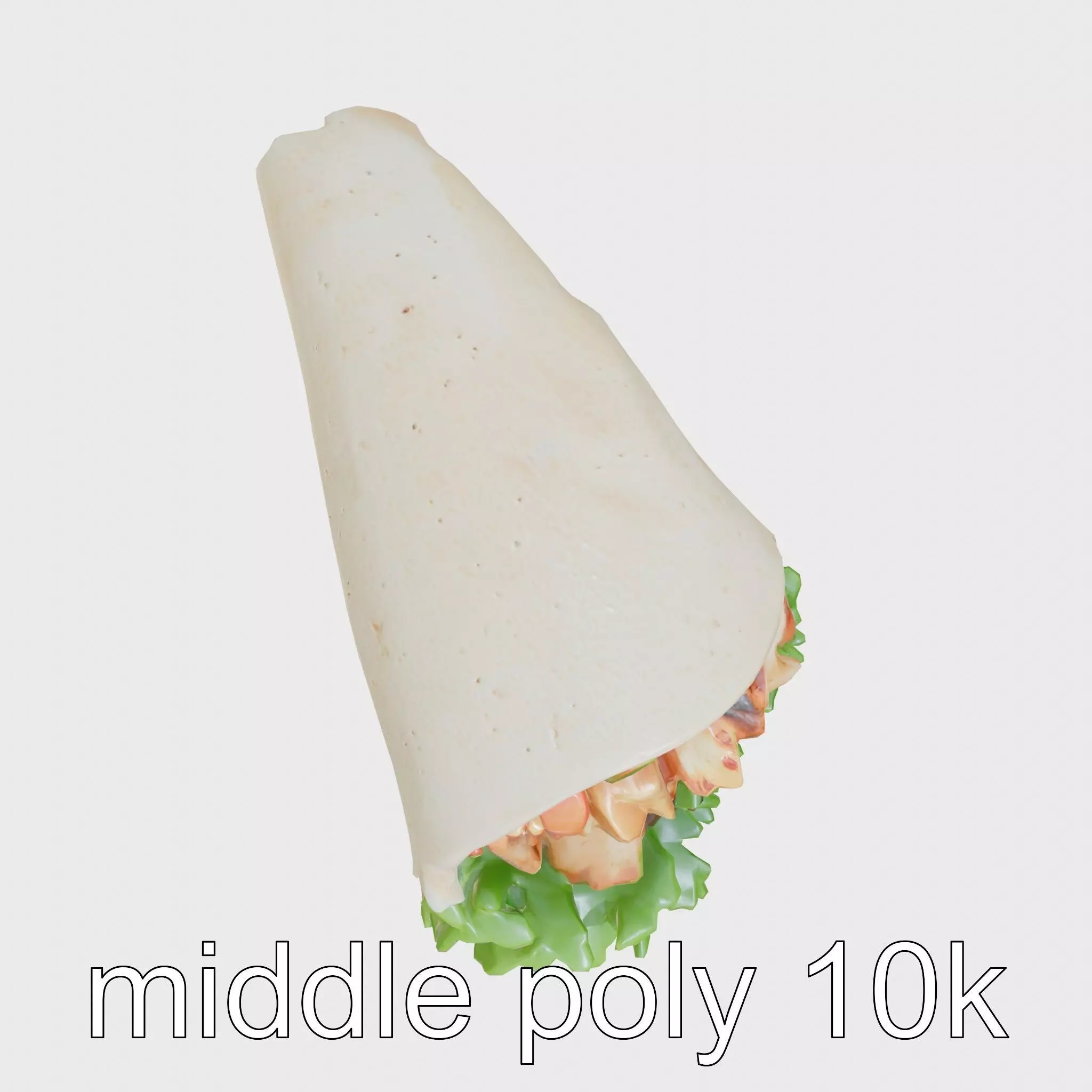Loaded Chicken Avocado Wrap model pack Low-poly 3D model_0