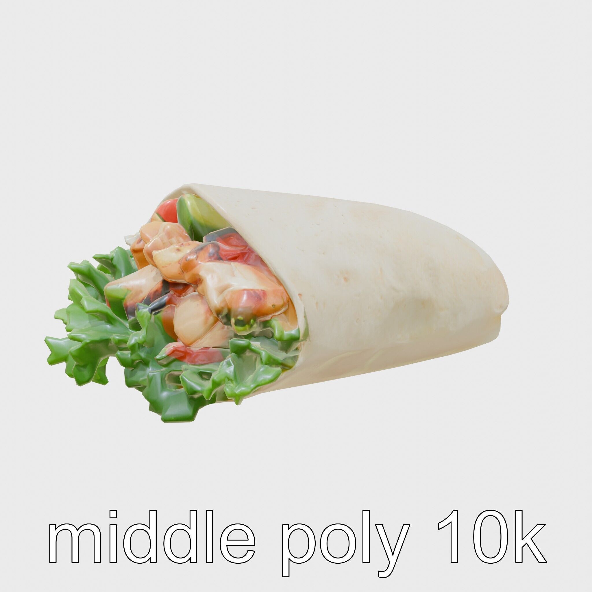 Loaded Chicken Avocado Wrap model pack Low-poly 3D model_29