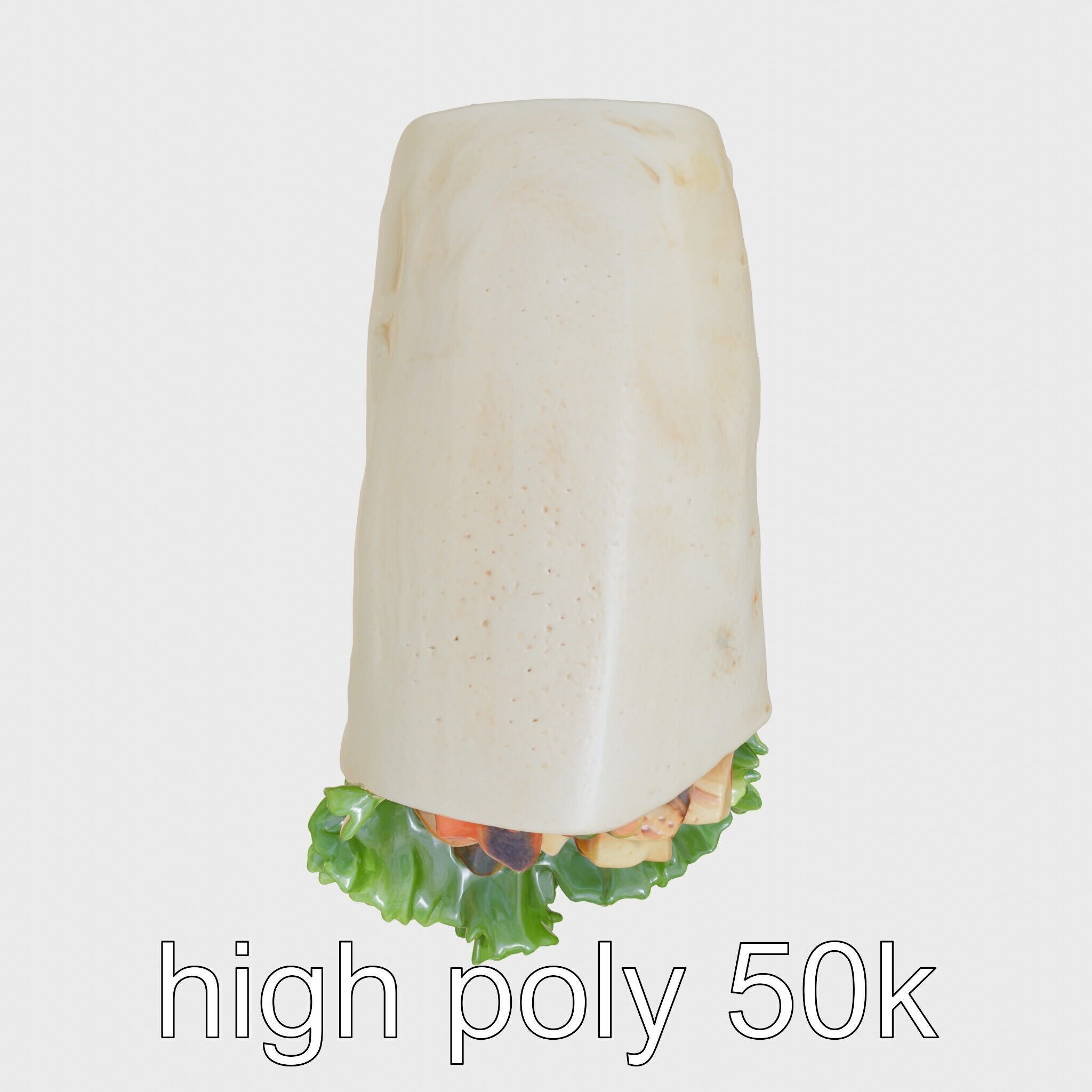 Loaded Chicken Avocado Wrap model pack Low-poly 3D model_15