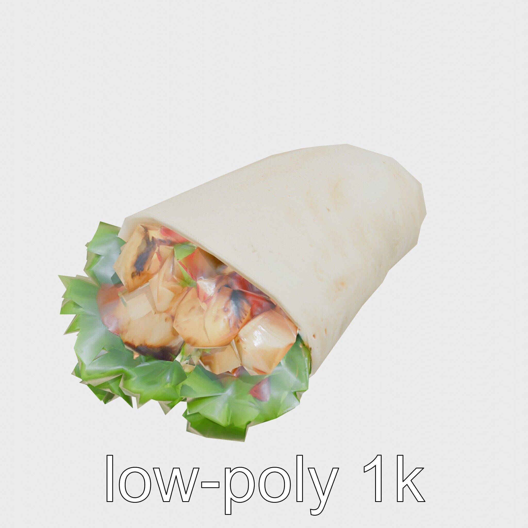 Loaded Chicken Avocado Wrap model pack Low-poly 3D model_13