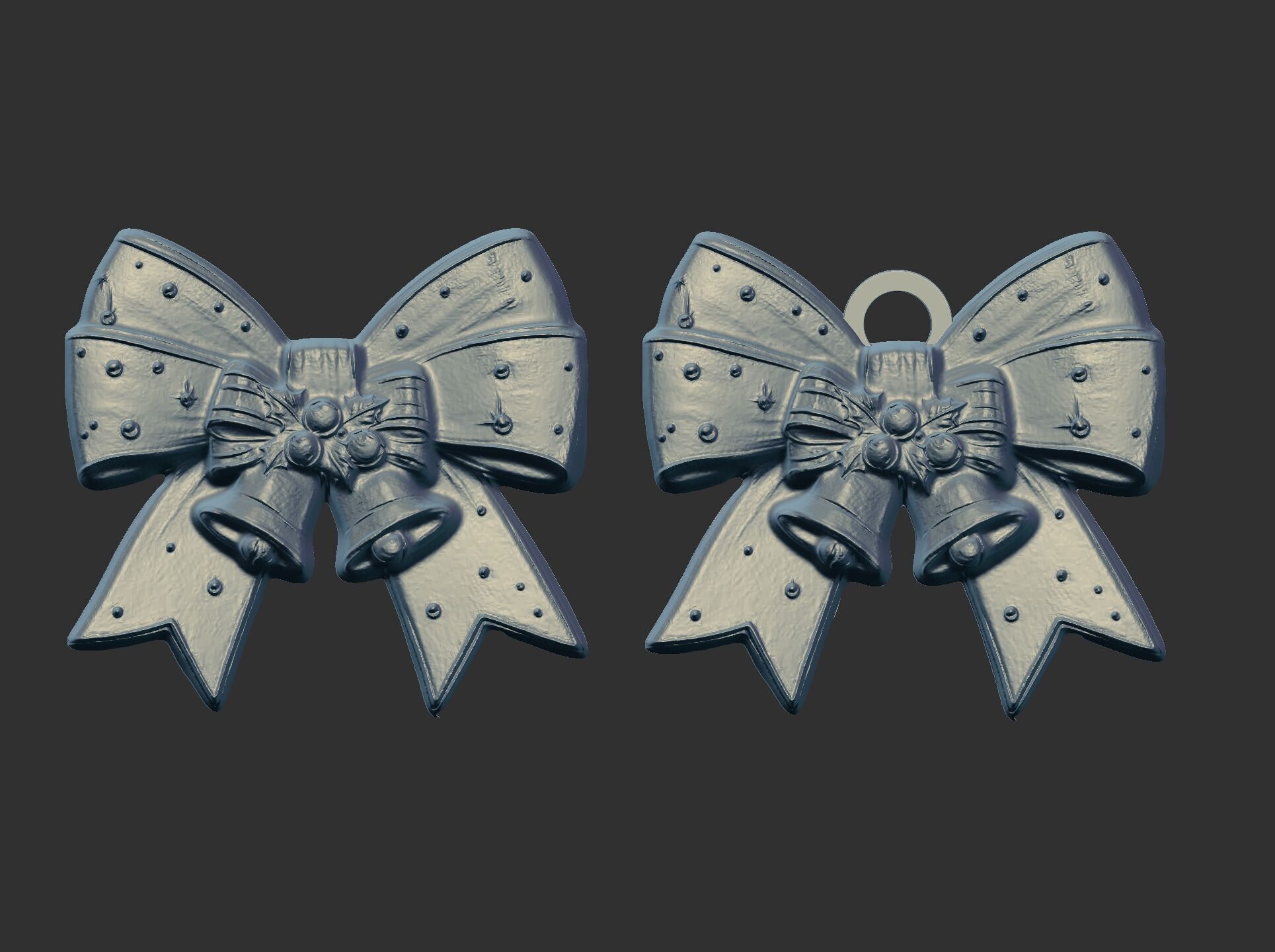 christmas ribbon bow decor  9  3D print model_4