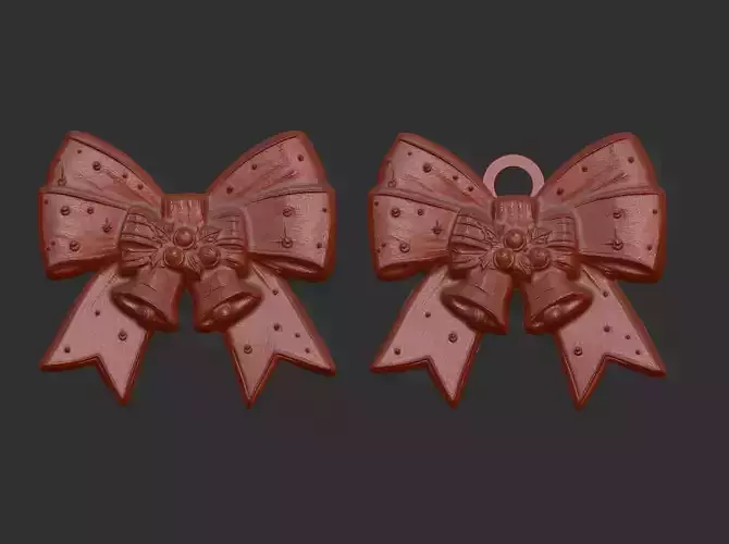 christmas ribbon bow decor  9  3D print model