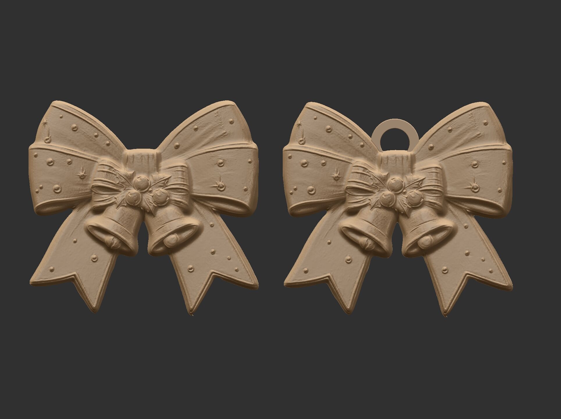 christmas ribbon bow decor  9  3D print model_2