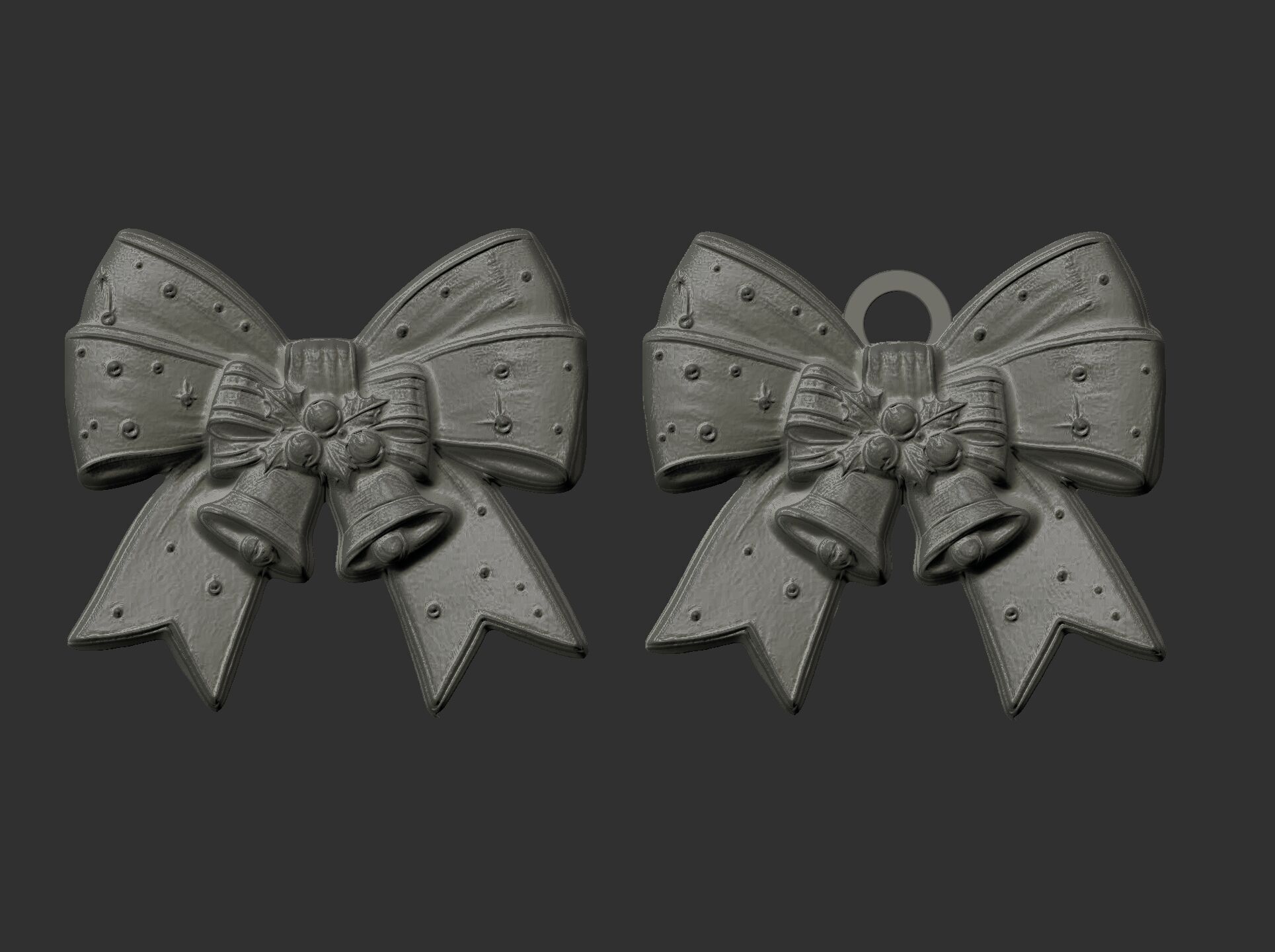 christmas ribbon bow decor  9  3D print model_3