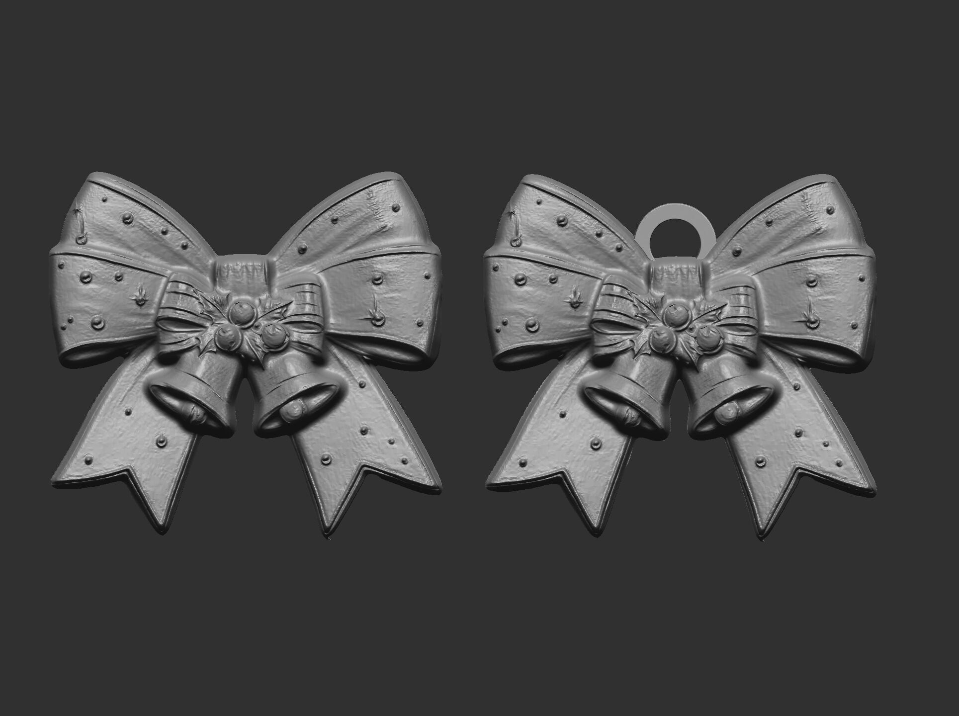 christmas ribbon bow decor  9  3D print model_1