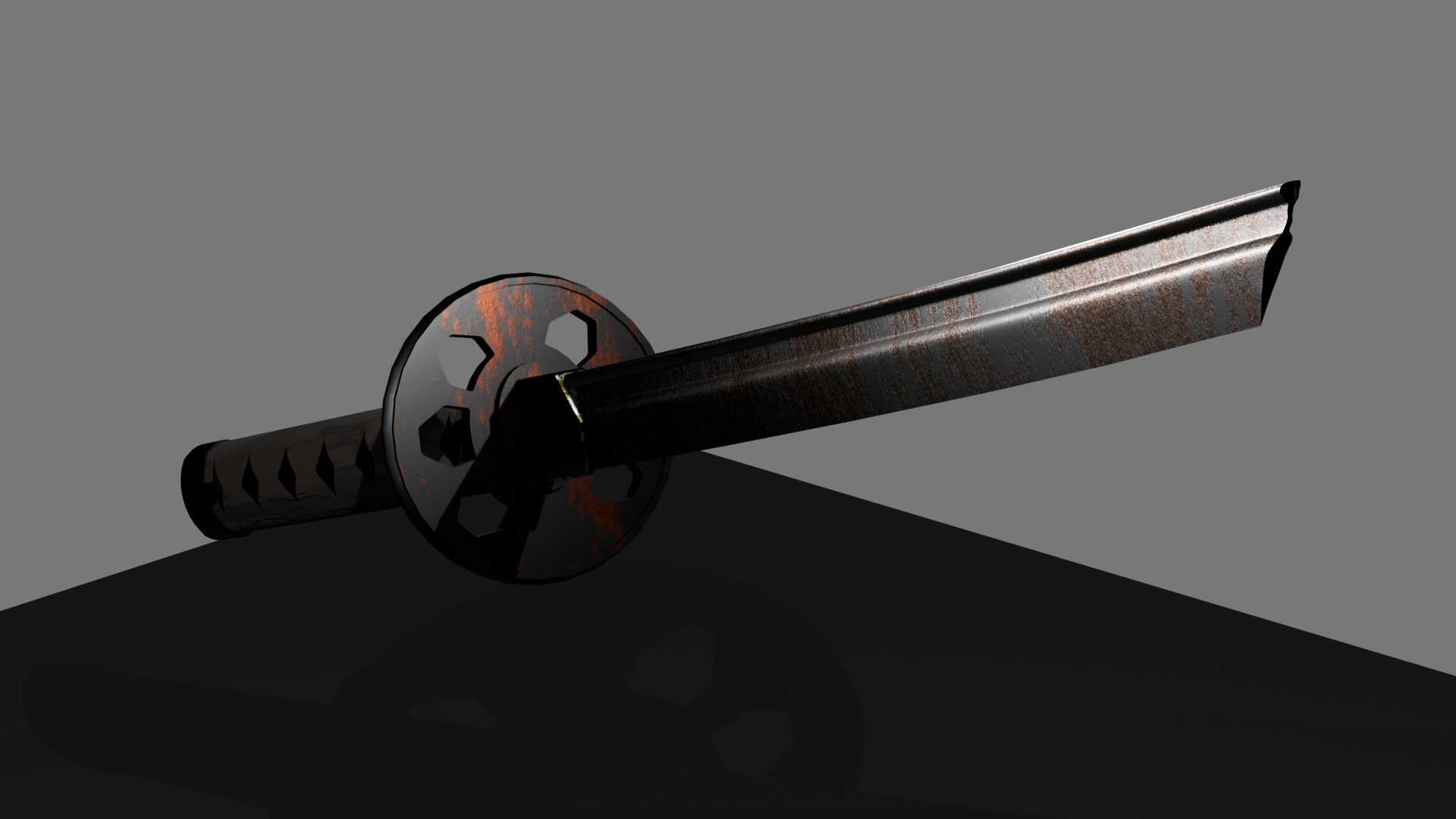 broken sword Low-poly 3D model_1
