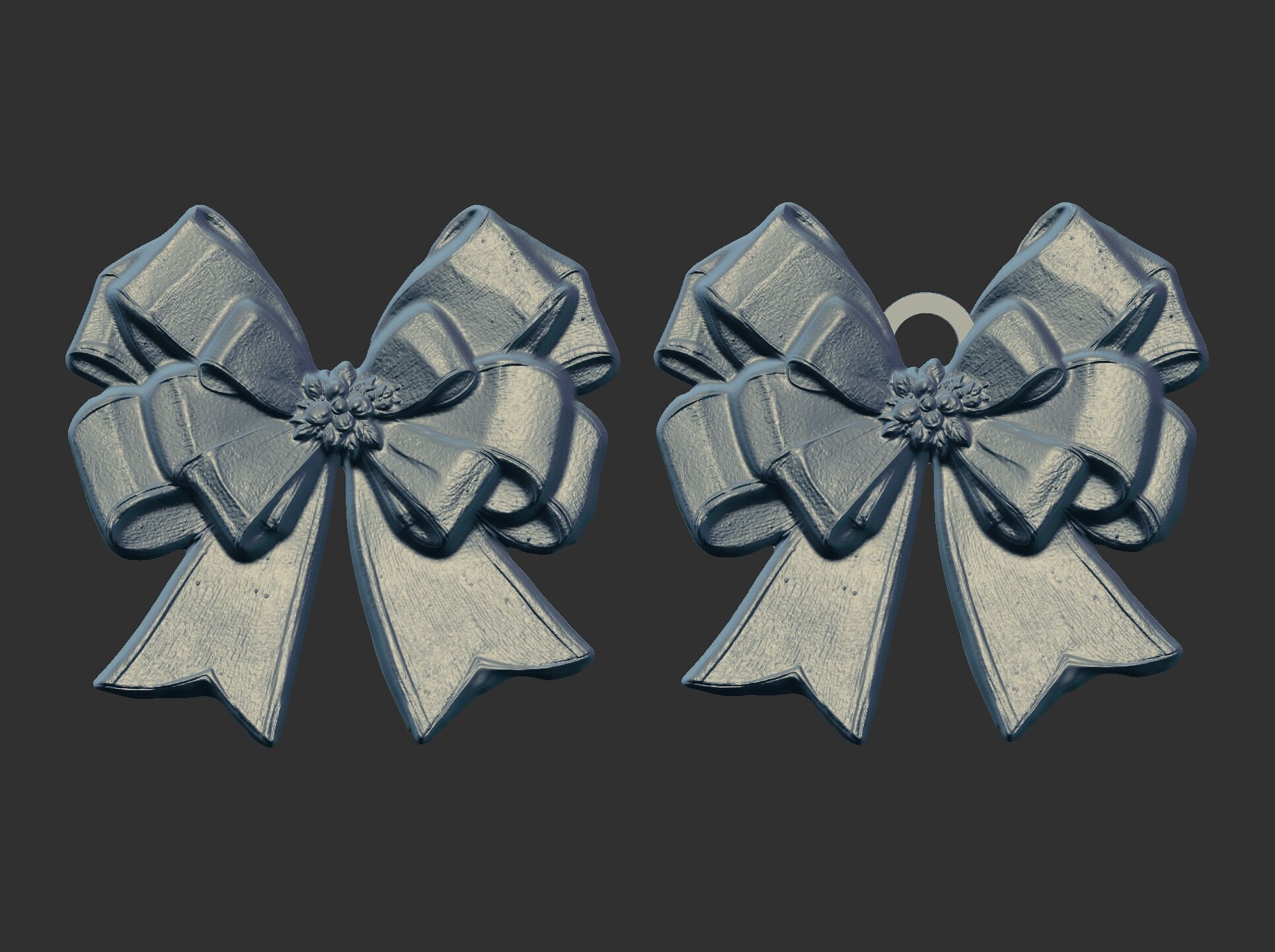 christmas ribbon bow decor 10 3D print model_6
